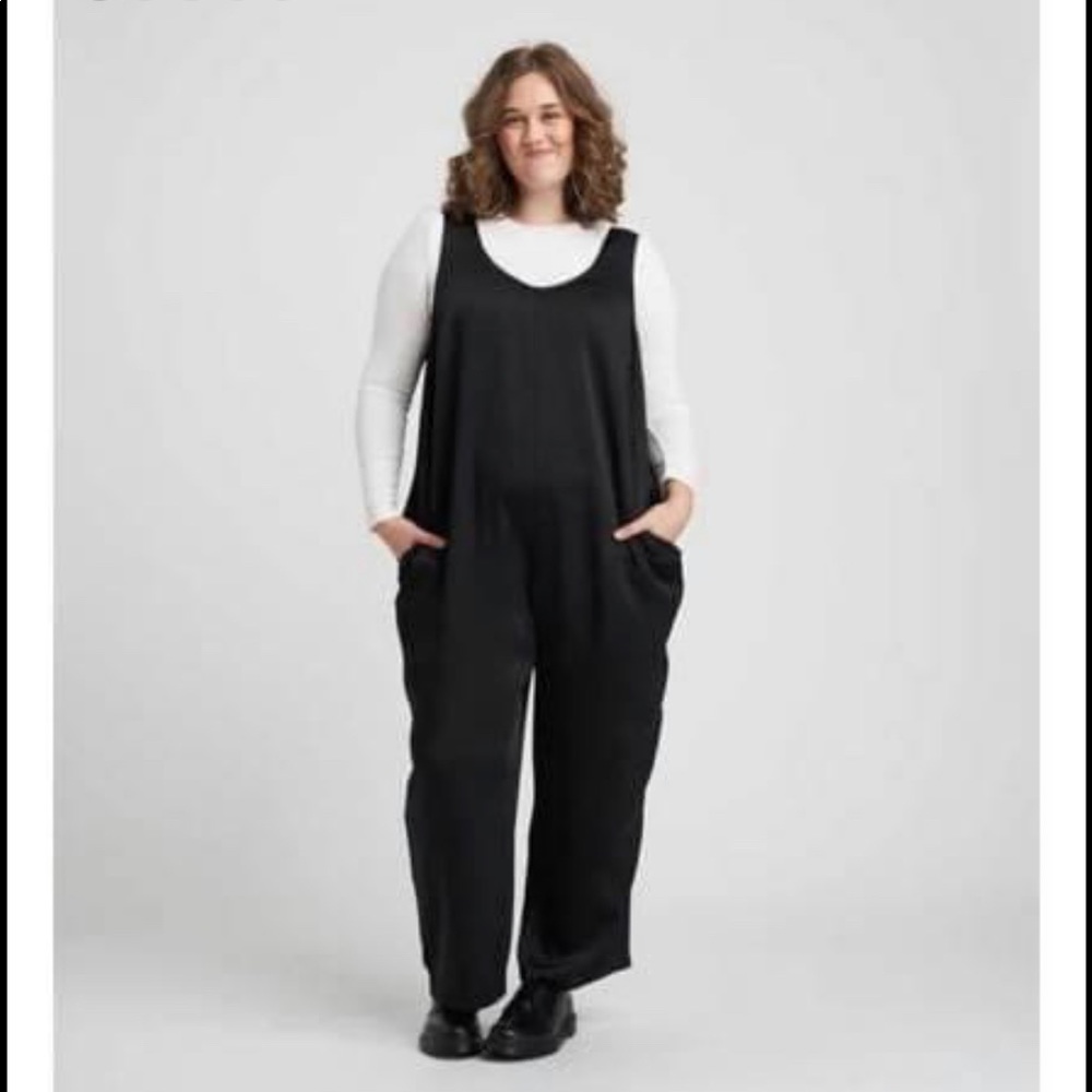 Universal Standard NWT black satin Judy jumpsuit